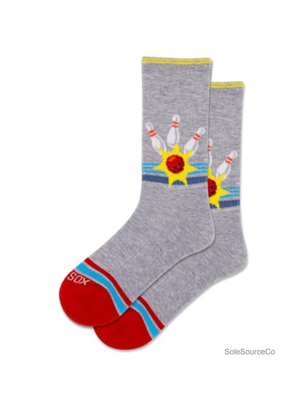 Retro Bowling Crew Socks Arch Support Smooth Toe Seam Unisex